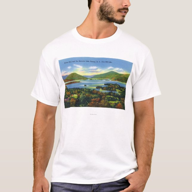 Bolton Bay, Narrows, Five Mile Mountains View T-Shirt (Front)