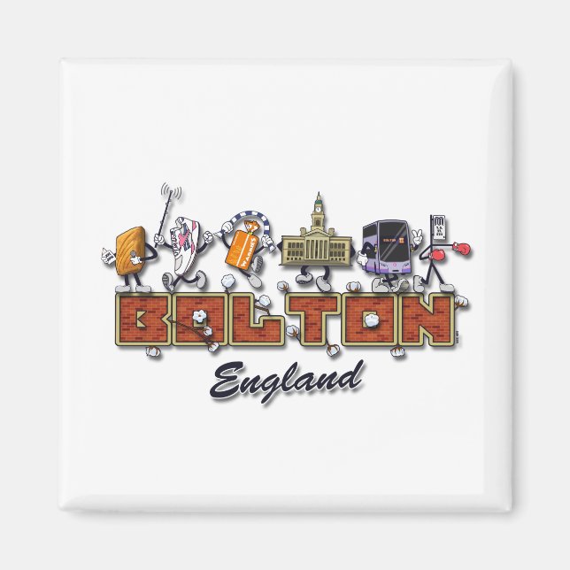 Bolton cartoon characters magnet (Front)