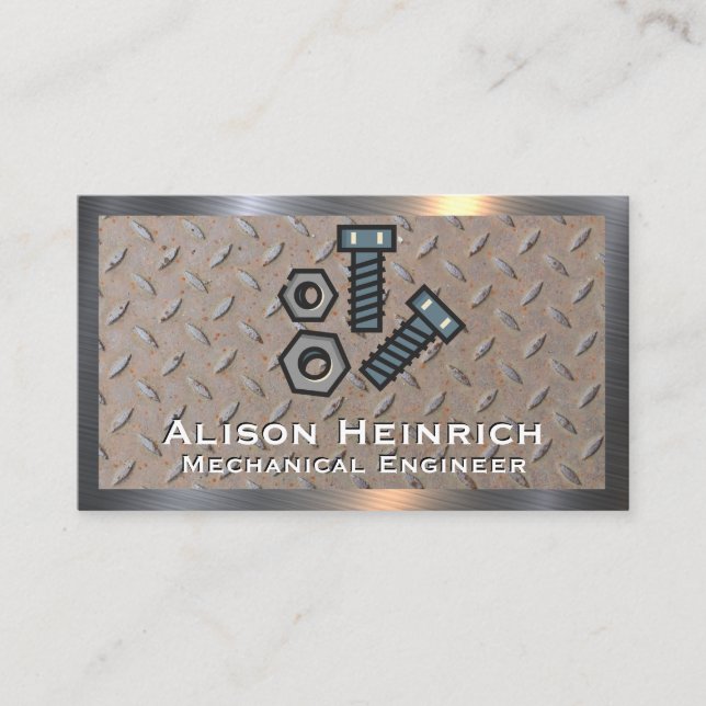 Bolts and Nuts | Steel Plated Business Card (Front)