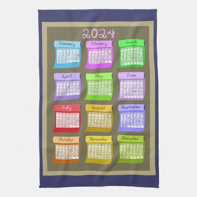 Bolts of Fabric tea kitchen towel 2024 calendar (Vertical)