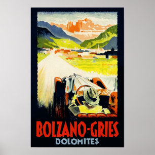 Bolzano - Gries travel poster.  Italy Poster
