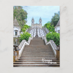 Bom Jesus Braga Sanctuary photo, with prayer Postcard