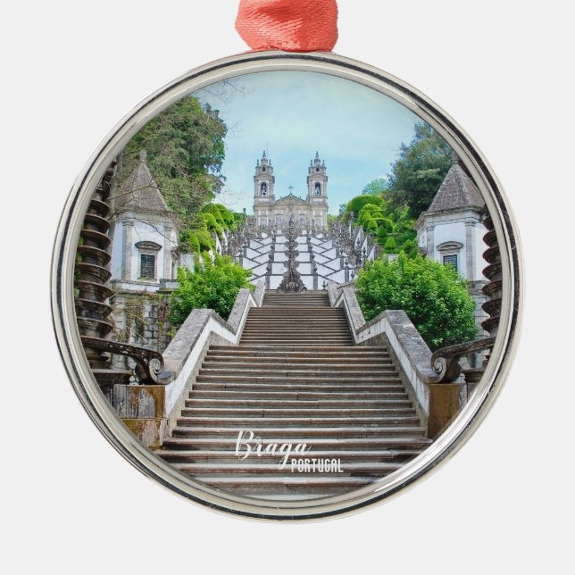 Bom Jesus Catholic Sanctuary photo, Braga,Portugal Metal Tree Decoration (Front)