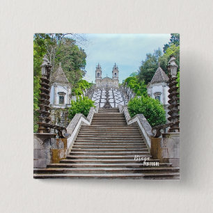 Bom Jesus de Braga Catholic Sanctuary, Portugal 15 Cm Square Badge