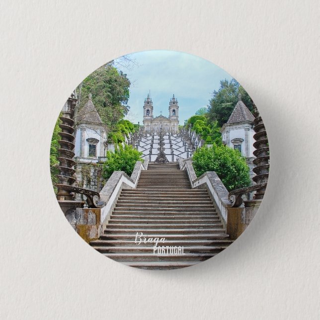 Bom Jesus de Braga Catholic Sanctuary, Portugal 6 Cm Round Badge (Front)