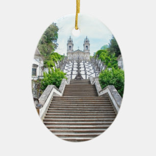 Bom Jesus do Monte Sanctuary Portugal, with prayer Ceramic Tree Decoration