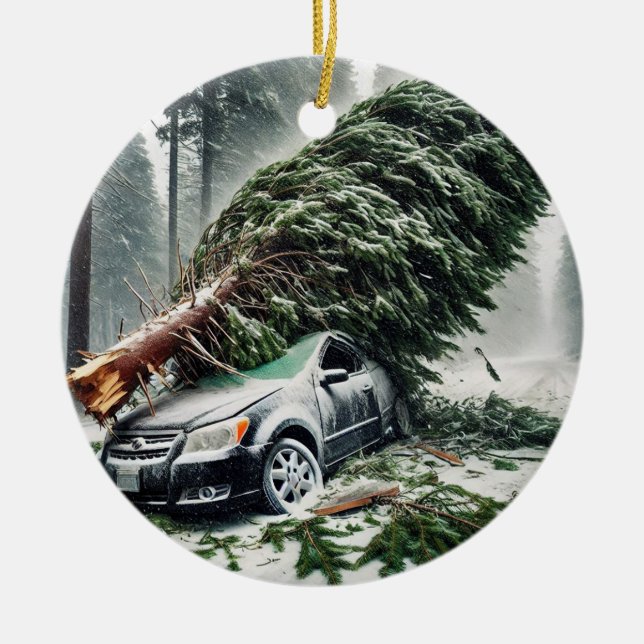 Bomb Cyclone Car 3 Ceramic Tree Decoration (Front)
