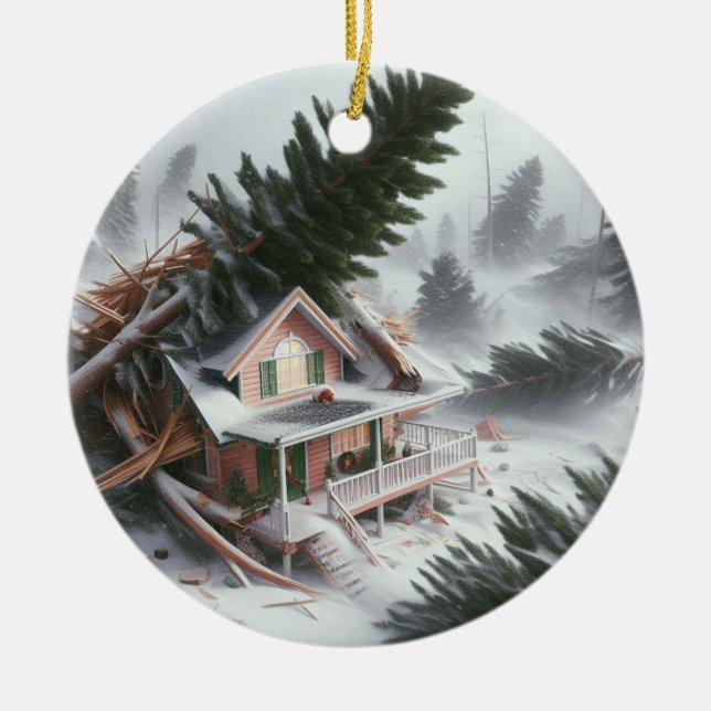 Bomb Cyclone House 4 Ceramic Tree Decoration (Front)