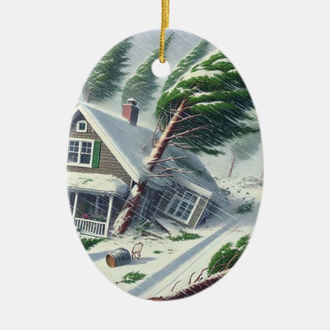 Bomb Cyclone House 4 Ceramic Tree Decoration (Front)