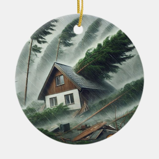 Bomb Cyclone House 5 Ceramic Tree Decoration (Front)