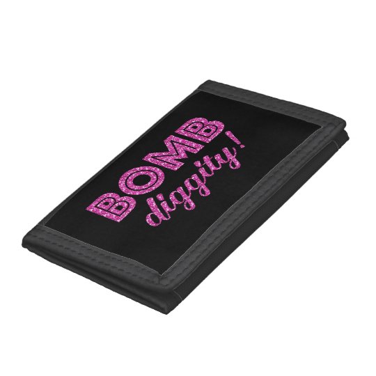 Bomb Diggity Cheer Squad Cheerleader Glitter Trifold Wallets