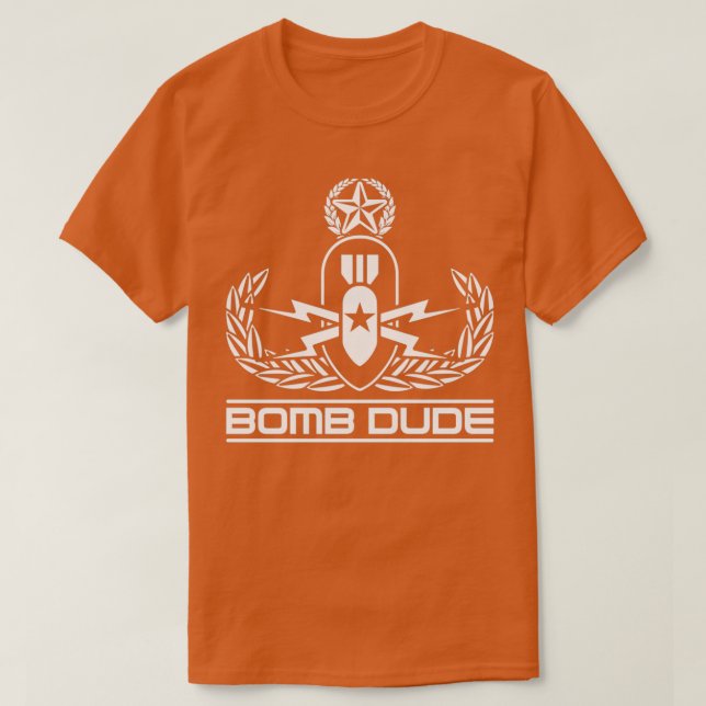 Bomb Dude EOD Explosive Ordnance Disposal Master B T-Shirt (Design Front)