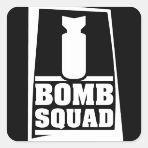 bomb squad square sticker