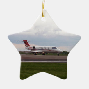 Bombardier Lear Jet 45XR Ceramic Tree Decoration