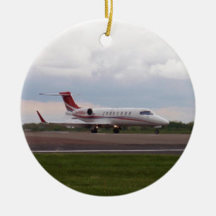Bombardier Lear Jet 45XR Ceramic Tree Decoration