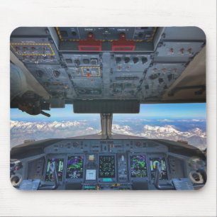 Bombardier Q400 Cockpit over the Alps Mouse Mat