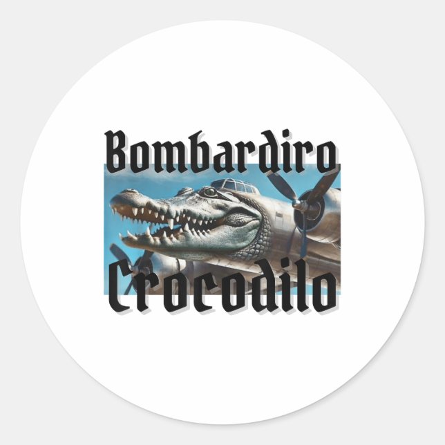 Bombardiro Bombardino Crocodilo Funny Italian Brai Classic Round Sticker (Front)