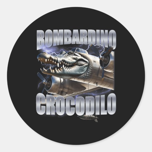 Bombardiro Crocodilo - Italian Brainrot Meme  Classic Round Sticker (Front)