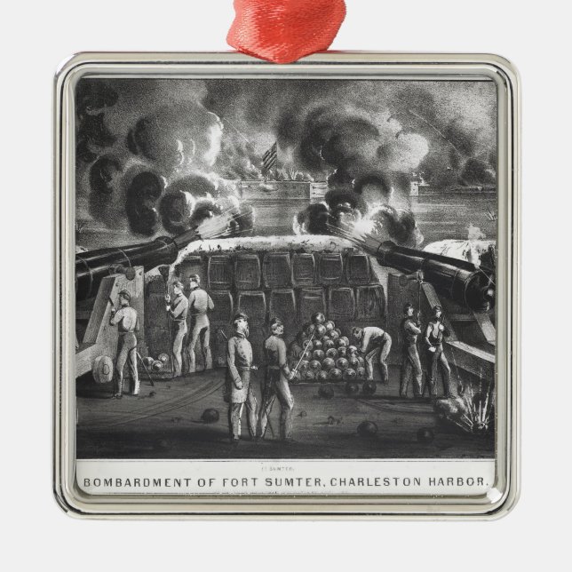 Bombardment of Fort Sumter, Charleston Harbour Metal Tree Decoration (Front)
