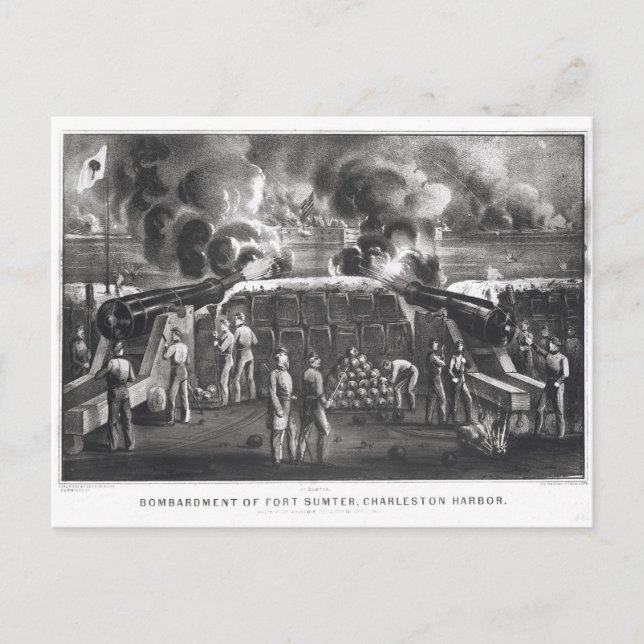 Bombardment of Fort Sumter, Charleston Harbour Postcard (Front)