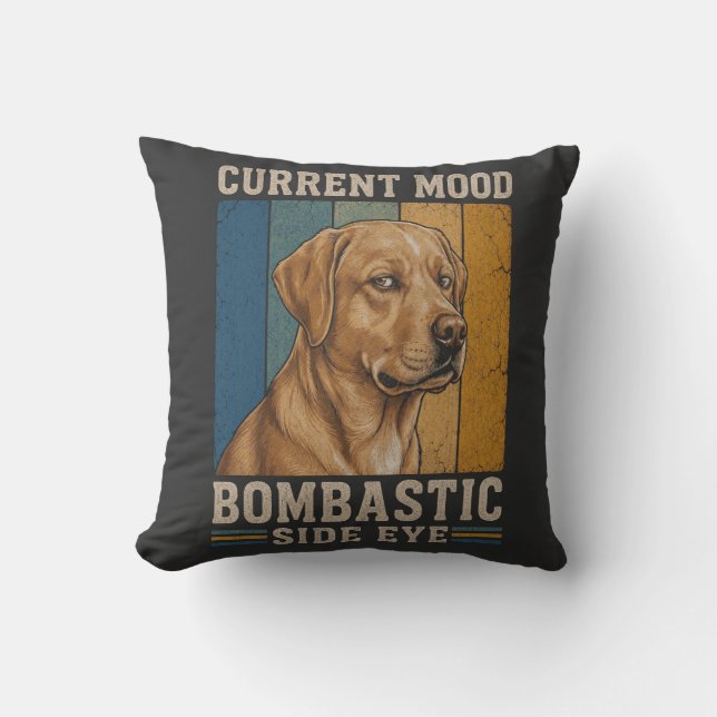 Bombastic Side Eye Labrador Retro Funny Dog Design Cushion (Front)