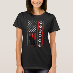 Bombay Cat 4th Of July Patriotic American Flag Paw T-Shirt