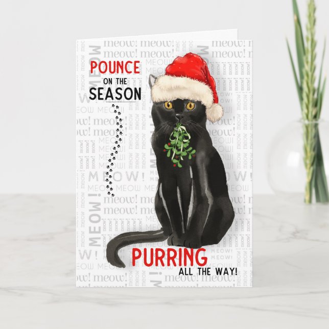 Bombay Cat Breed Funny Christmas Card (Front)