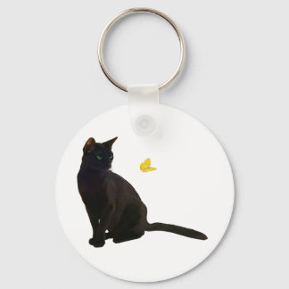 Bombay Cat & Butterfly Key Ring