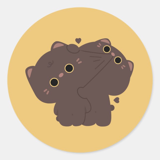 Bombay Cat Couple Classic Round Sticker (Front)