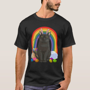 Bombay Cat Happy Easter Eggs Bunny T-Shirt