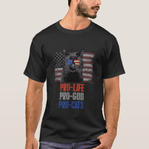 Bombay Cat Pro Life Pro God Pro Cats American Flag T-Shirt