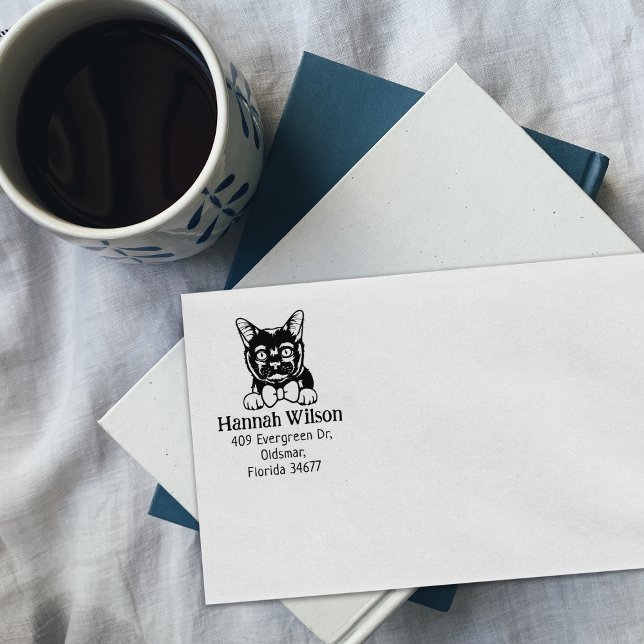 Bombay Cat Return Address Pet  Rubber Stamp (Creator Uploaded)