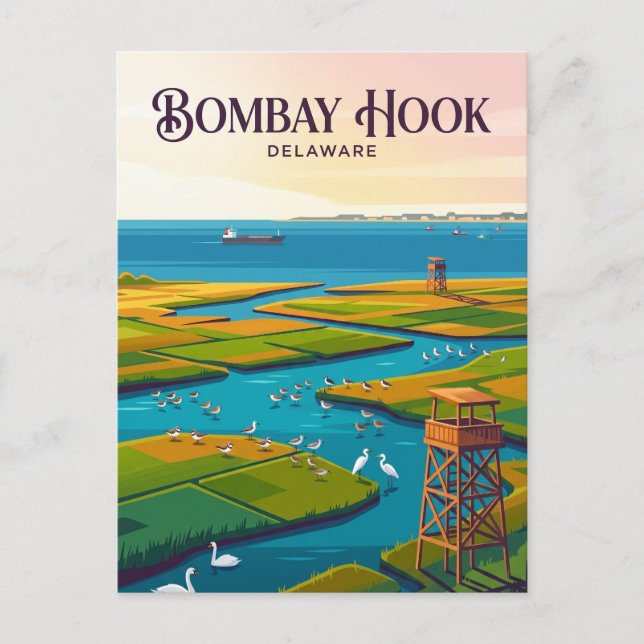 Bombay Hook USA Postcard (Front)