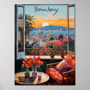 Bombay India Travel City Painting Aesthetic Poster