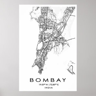 Bombay/Mumbai Map poster   Maharashtra  India