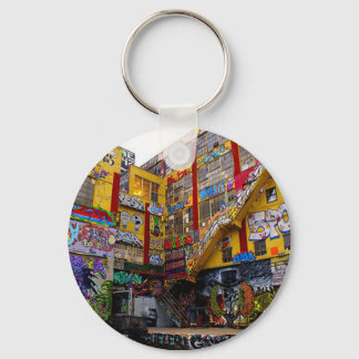 Bombed building key ring