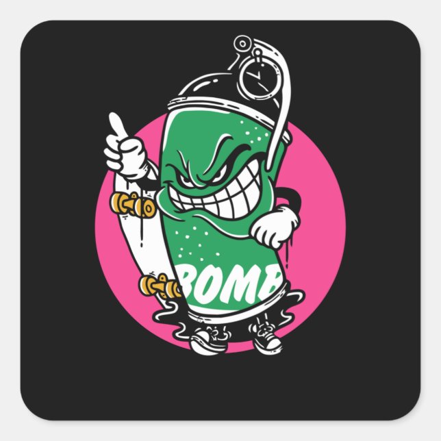 Bomber Square Sticker (Front)
