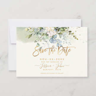 Bombino Elegant Dusty Blue Gum Eucalyptus Invitation