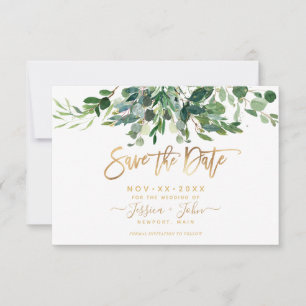 Bombino Elegant Lush Greenery Gum Eucalyptus Invitation