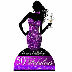 Bombshell Bling 50th Birthday Table Centerpiece Standing Photo Sculpture