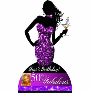 Bombshell Bling Photo Cake Topper 5x7 purple Standing Photo Sculpture