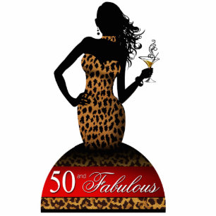Bombshell Leopard Birthday Cake Topper red Standing Photo Sculpture