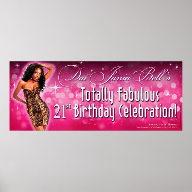 Bombshell Sparkle Leopard Party Banner 40x16 Poster (Front)