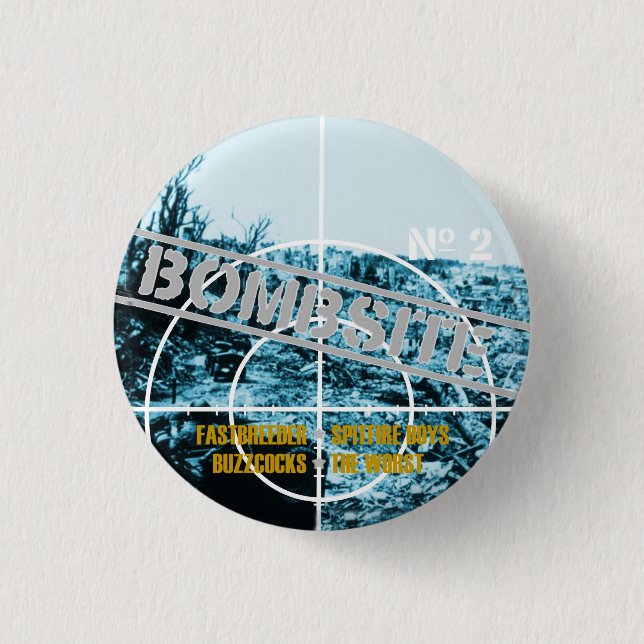 Bombsite Fanzine No 2 Cover 3 Cm Round Badge (Front)
