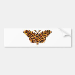 Bombyx Mori Silk Moth Life Cycle Silhouette Bumper Sticker