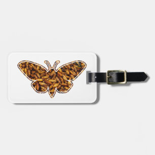 Bombyx Mori Silk Moth Life Cycle Silhouette Luggage Tag