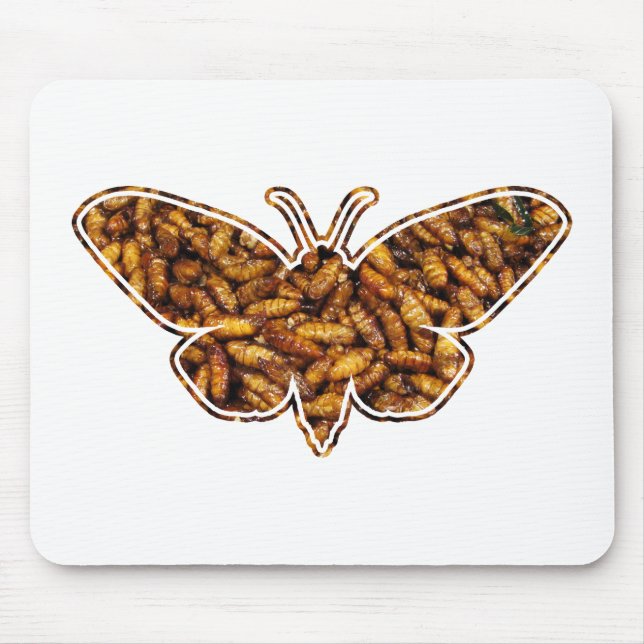 Bombyx Mori Silk Moth Life Cycle Silhouette Mouse Mat (Front)