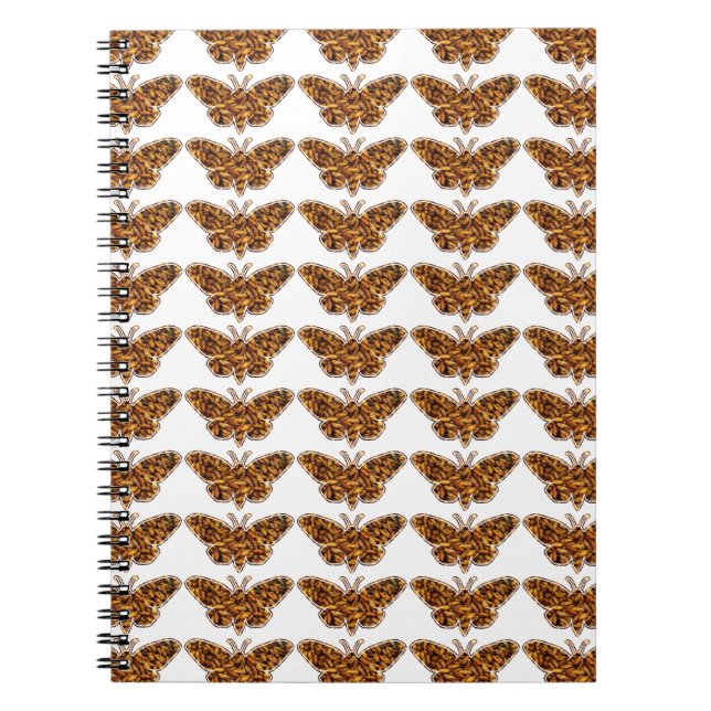 Bombyx Mori Silk Moth Life Cycle Silhouette Notebook (Front)