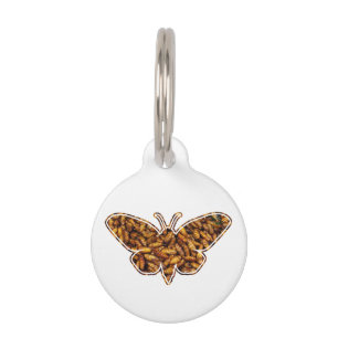 Bombyx Mori Silk Moth Life Cycle Silhouette Pet Tag