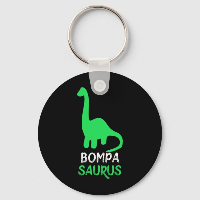 Bompa-saurus Funny Dino Dinosaur Bompasaurus  Key Ring (Front)